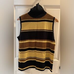 Striped Sleeveless Top in Black and Gold